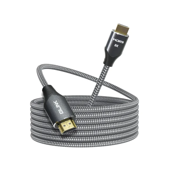 Cable HDMI de 10M 8K Glink GL-208 Cable HDMI Versión 2.1 de 10 Metros 8K de Resolución, Ultra HD, HDR, 3D vision, 48Gbps, Audio Retorno, 12 Bits - Glink 