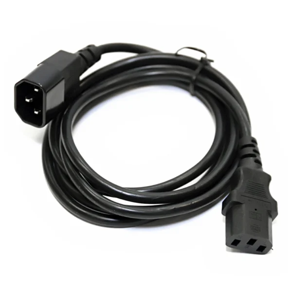 Cable UPS C13 C14 de 1.8MT 18AWG Cable para UPS con Conector C13 a C14 de 1.8 Metros a 18AWG Trautech PE-PW0039