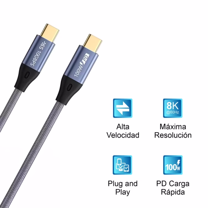 Cable USB C de CM W Glink GL C Cable USB Tipo C de  Metros con Soporte de W Enmallado   Glink GL C