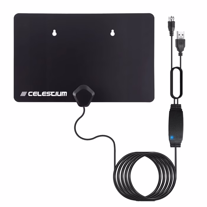 Antena HD Amplificada para Televisor Celestium HDA HUSB Antena TDT HD Amplificada para Televisores con Frecuencia VHF y UHF para ISDB T Disfruta de una TV digital nítida y sin interrupciones