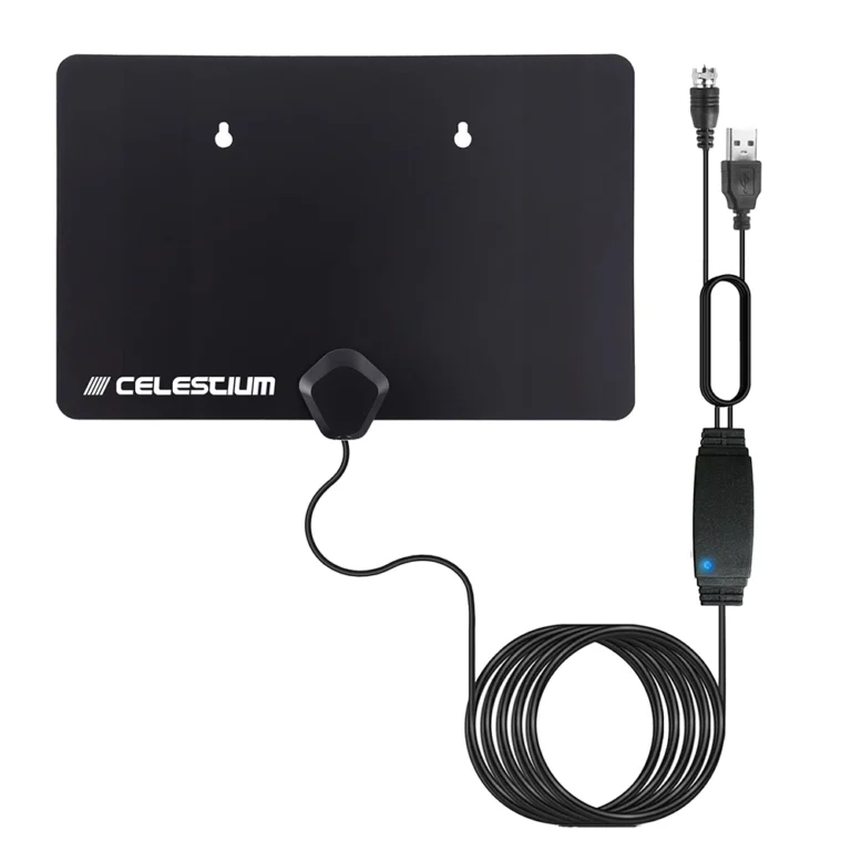Antena HD Amplificada para Televisor Celestium HDA-033H5USB Antena TDT HD Amplificada para Televisores con Frecuencia VHF y UHF para ISDB-T: Disfruta de una TV digital nítida y sin interrupciones