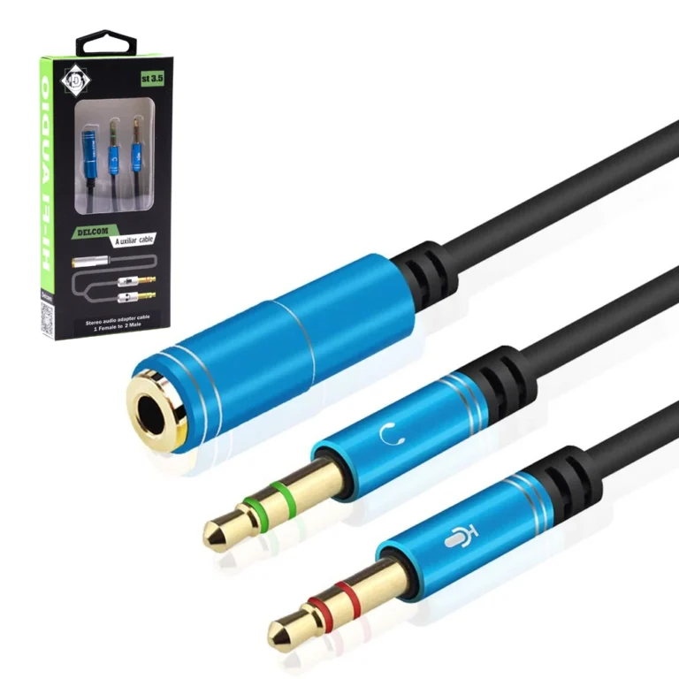Cable Adaptador de Micrófono y Audífono a Miniplug Hembra Delcom DCAU-021, Cable Adaptador 2 Jack Mic+Audio a Jack Hembra  Cable TRRS Hembra a Micrófono y Auricular TRS Jack 3.5mm Macho: Solución completa para tus necesidades de audio y comunicación
