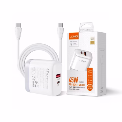 Cargador USB C de W LDNIO AC Cargador Rápido para Celular o Tableta con Puerto USB y USB tipo C de W con PD QC y QC LDNIO AC Cargador Rápido LDNIO AC Carga Tu Celular o Tableta a Toda Velocidad