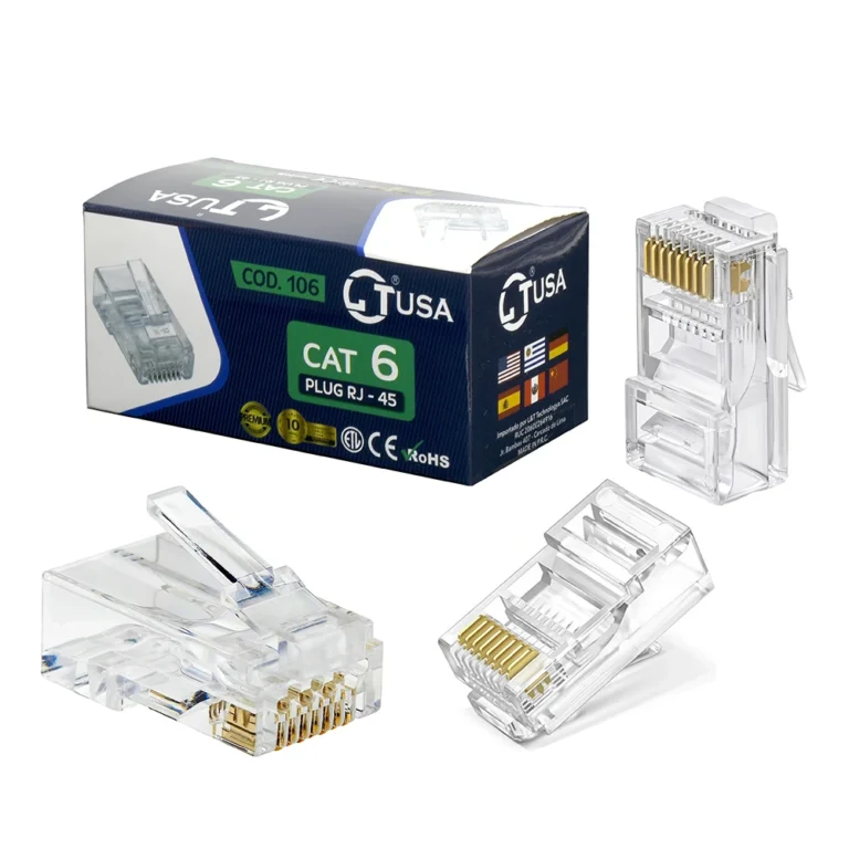 Conector Plug RJ45 Cat6 LT USA Caja de Conector Plug RJ45 Cat6 LT USA LT-106: Solución Profesional para Redes de Alta Velocidad