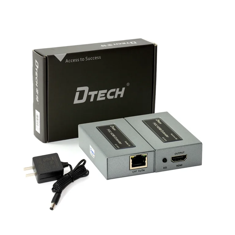 Extender HDMI de 50 Metros Dtech DT-7073 Extender HDMI de 50 Metros por Cable de RED UTP cat5e o Cat6 hasta 50MT Dtech Extensor HDMI Dtech DT-7073: Llega a 50 metros sin perder calidad