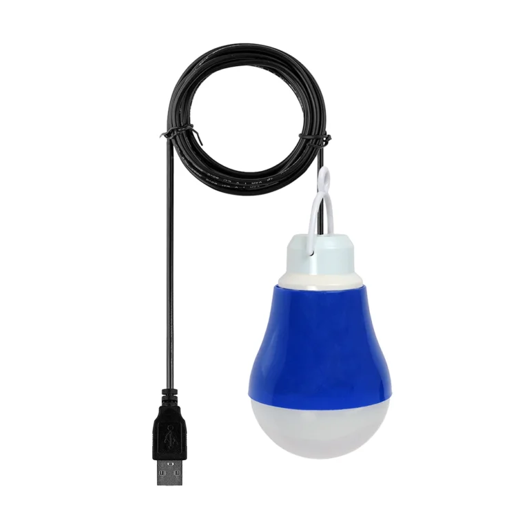 Foco LED USB de 5W Sanwin 5-6V-5WLED-BULB Foco LED USB de 5W con Cable de 1.6mt: Iluminación portátil y eficiente