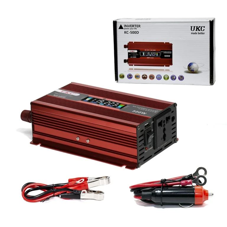 Inversor de Corriente 12v a 220V AC UKC KC-500D Inversor de Corriente para Auto de 12V DC a 220V AC 60Hz de 500W, Inversor de Voltaje de 12V a 220VAc para Panel Solar UKC ZZ-KC-500D Inversor de Corriente 12V a 220V AC UKC KC-500D: Tu fuente de energía confiable