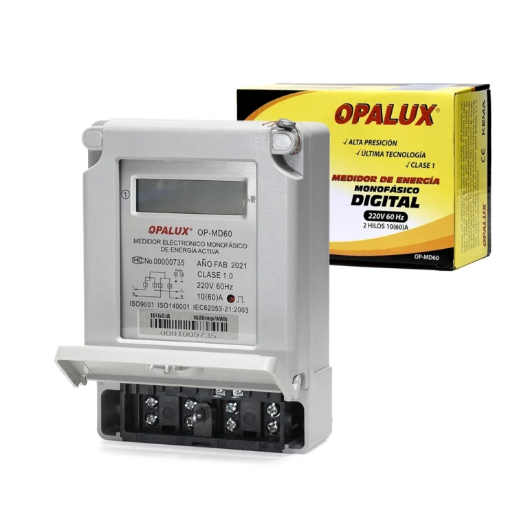 Medidor de Corriente Monofásico 220v Opalux OP-MD60 Medidor Digital de Corriente Monofásico de 220V Class 1 2 Hilos 10(60)A Opalux OP-MD60: Monitorea tu consumo de energía con precisión