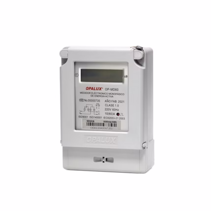 Medidor de Corriente Monofásico 220v Opalux OP-MD60 Medidor Digital de Corriente Monofásico de 220V Class 1 2 Hilos 10(60)A Opalux OP-MD60: Monitorea tu consumo de energía con precisión
