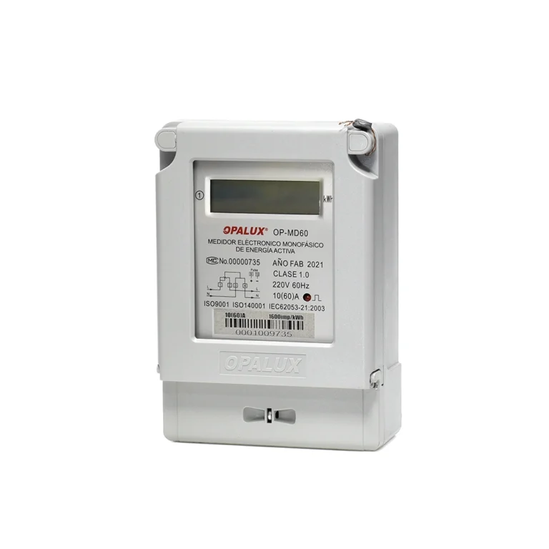 Medidor de Corriente Monofásico 220v Opalux OP-MD60 Medidor Digital de Corriente Monofásico de 220V Class 1 2 Hilos 10(60)A Opalux OP-MD60: Monitorea tu consumo de energía con precisión