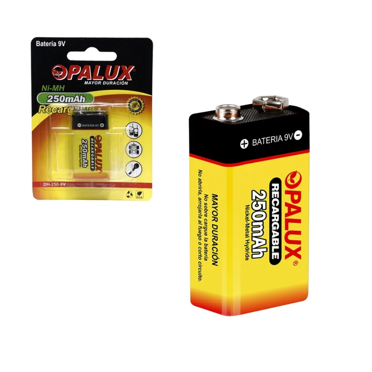 Batería de 9V Recargable Opalux DH-250-9V Batería Recargable de 9V Nickel Metal Hydride de 250mAh marca Opalux DH-250-9V: Tu Aliado Energético Duradero