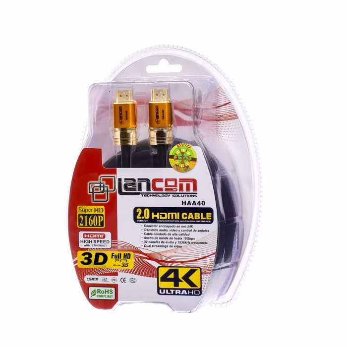Cable HDMI de  Metros Lancom K HAA M SF Extiende tu experiencia multimedia sin límites Cable HDMI de  Metros marca LANCOM Modelo HAA M SF con Conector Gold Plated  Cobre High Speed Audio Retorno Gbps HDR Gbps Apantallado Versión  K Ultra HD p  Canales de Audio kHz de Frecuencia