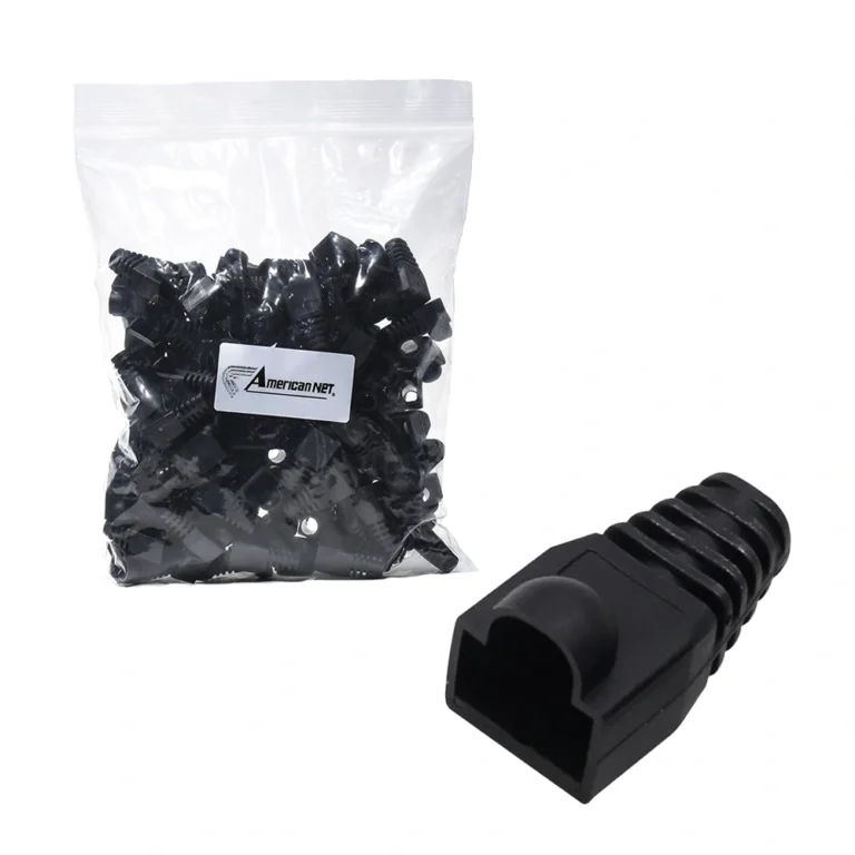 Capucha para Conector Plug RJ45 - American NET F-116-P-NG Pack de 100 Capuchas Cerradas para Conector RJ45, Color Negro, Marca American NET F-116-P-NG