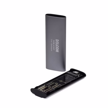 Case NvME y NGFF Delcom SHL-R320: Optimiza tu Almacenamiento Carcasa para Unidades de Memoria M.2 NGFF y NvME marca DELCOM Modelo: SHL-R320 con Cable USB Tipo C