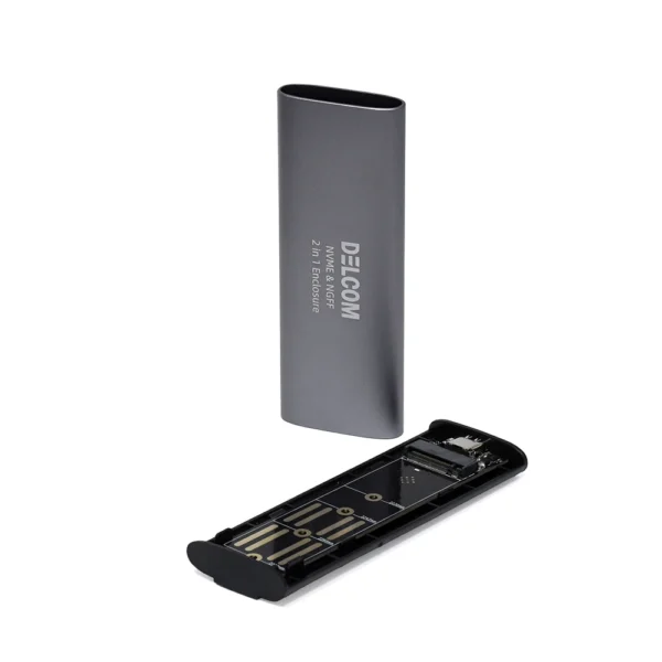 Case NvME y NGFF Delcom SHL-R320: Optimiza tu Almacenamiento Carcasa para Unidades de Memoria M.2 NGFF y NvME marca DELCOM Modelo: SHL-R320 con Cable USB Tipo C