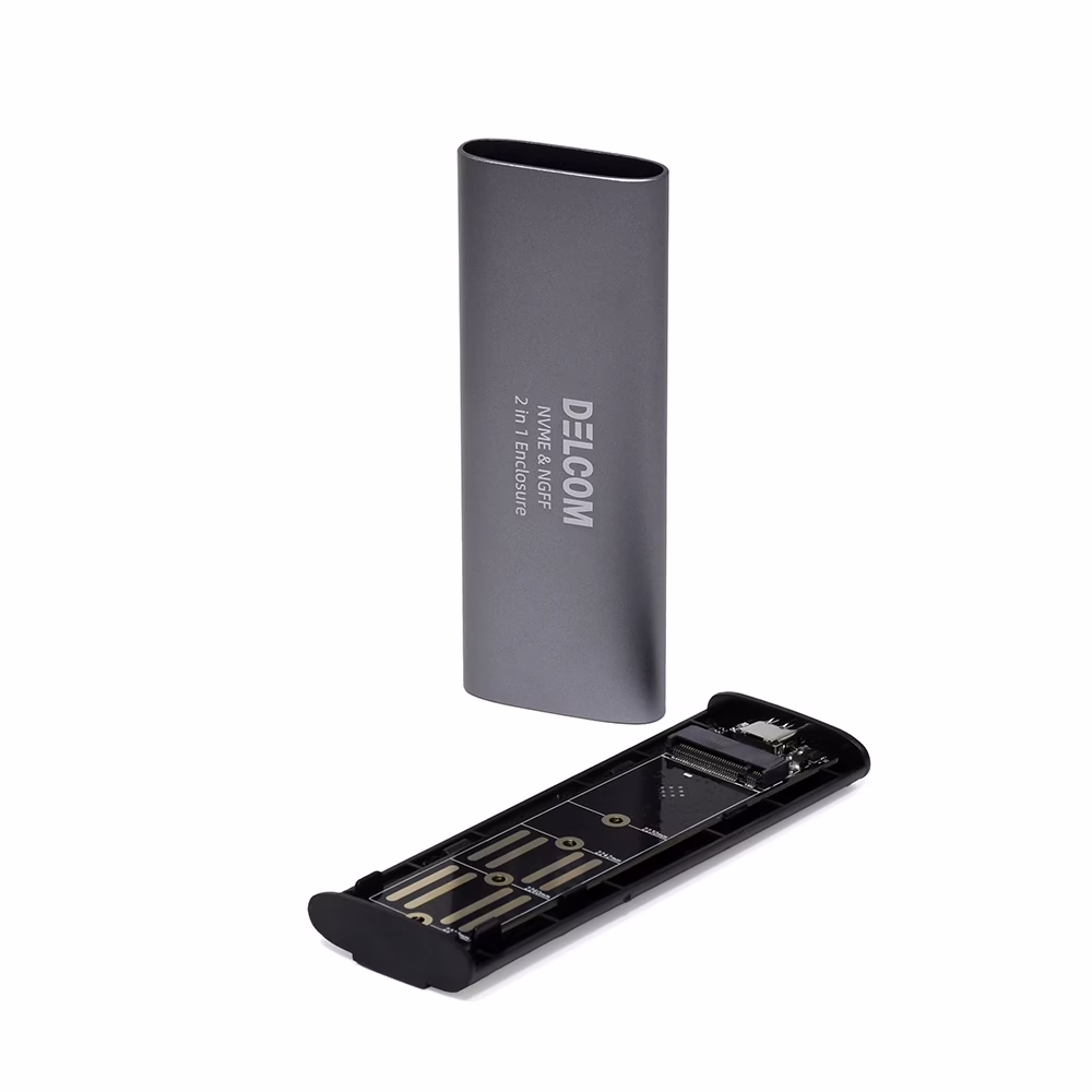 Case NvME y NGFF Delcom SHL R Optimiza tu Almacenamiento Carcasa para Unidades de Memoria M NGFF y NvME marca DELCOM Modelo SHL R con Cable USB Tipo C