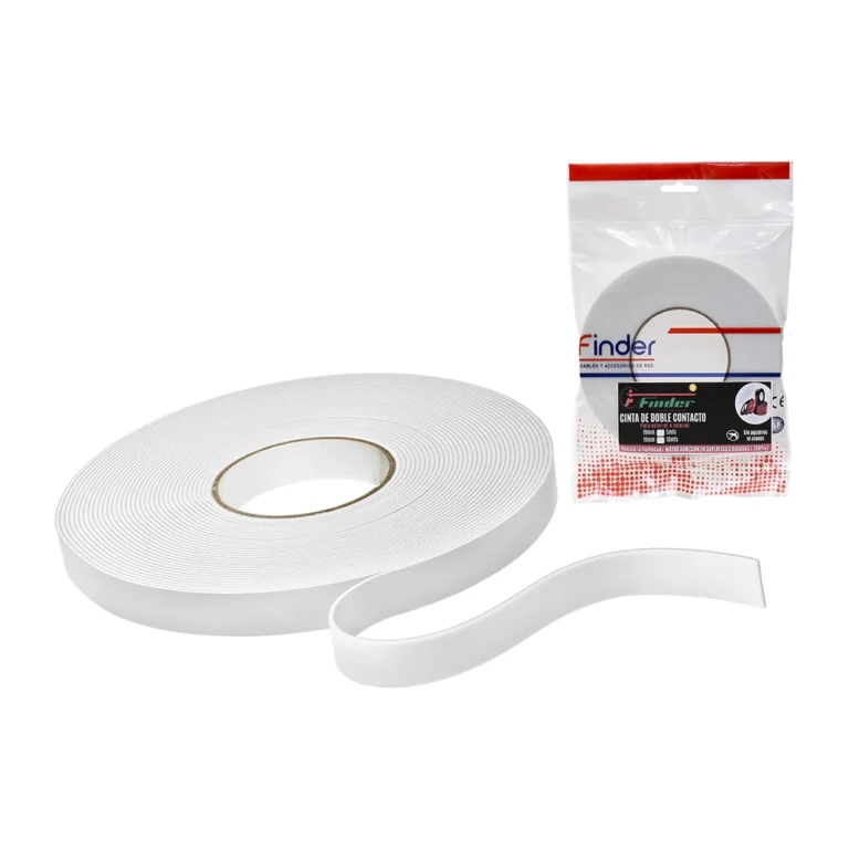 Cinta de Doble Contacto de 10mt 19mm Finder F-ADT-19-10 Cinta Doble Contacto Blanco de 10 Metros, 19mm de Grosor - Finder F-ADT-19-10: Solución adhesiva versátil y resistente