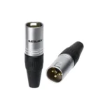 Conector Canon XLR Macho BatBlack LA1006-AG Conector XLR Macho BatBlack LA1006-AG: Conexiones de audio profesionales