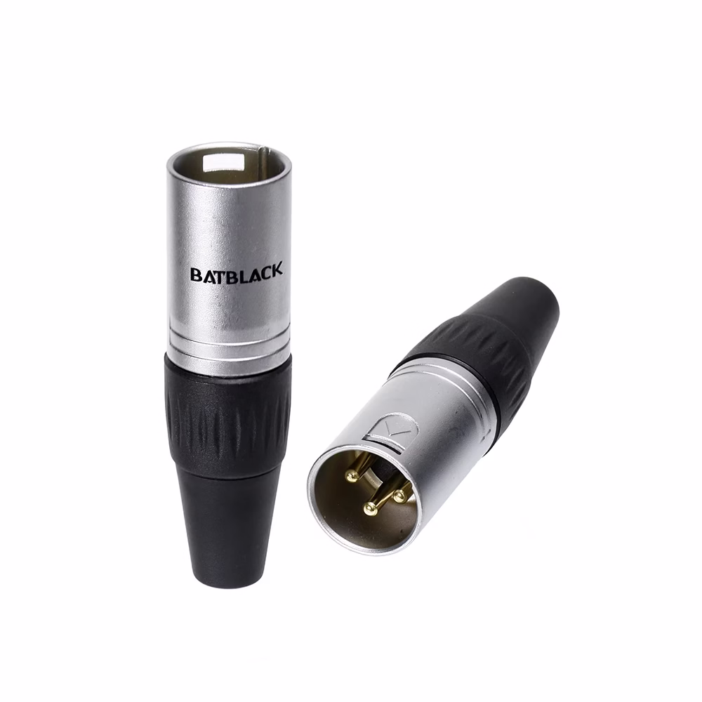 Conector Canon XLR Macho BatBlack LA AG Conector XLR Macho BatBlack LA AG Conexiones de audio profesionales