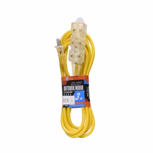 Extensión de Corriente de 3 Metros YCX-5 Ilumina tu espacio con la Extensión Eléctrica Power Acoustik YCX5: 3 Tomas, Cable de 3 Metros, Color Amarillo y LED Indicador de Encendido
