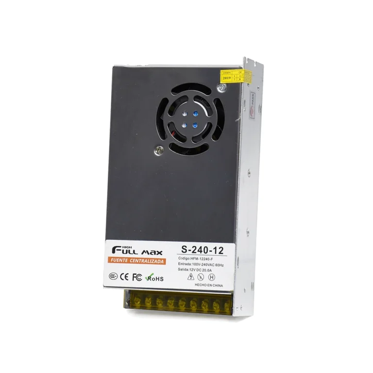 Fuente Switching 12V 20A High Full Max ZZ-12240-F Fuente Conmutada de 12 Voltios 20 Amperios con Ventilador incorporado HFM S-240-12: ¡Potencia tu equipo con la Fuente Switching 12V 20A High Full Max ZZ-12240-F!