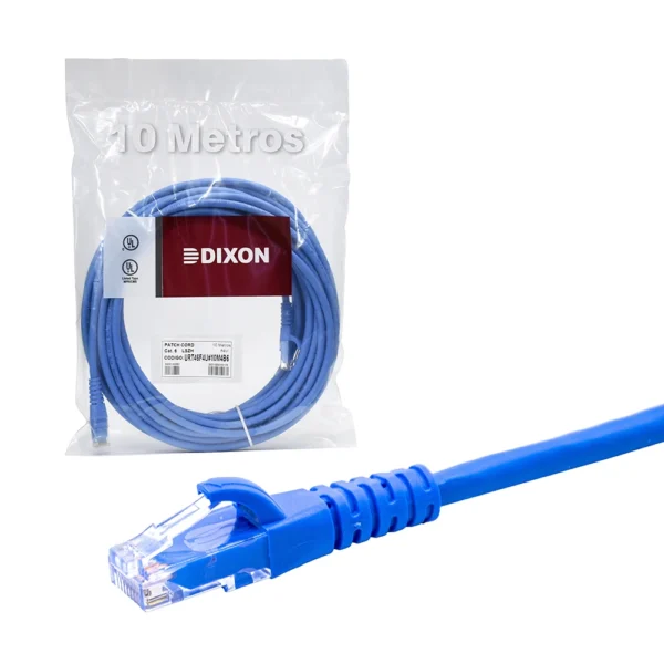 Cable Patch Cord Cat6 10 Metros DIXON URT46F4U-10M4B6 Cable Patch Cord Cat.6 10m Azul LSZH Dixon URT46F4U-10M4B6: Conectividad confiable y segura