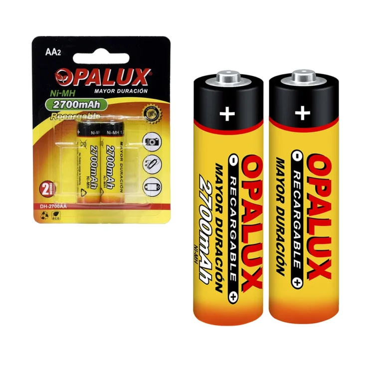 Pila AA Recargable Ni-MH Opalux DH-2700AA: Energía Ininterrumpida para tus Dispositivos Pila Recargable Doble AA de Mickel Metal Hidride de 2700MaH marca Opalux DH-2700AA