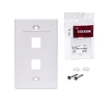 Placa de Pared Dixon JE317A-V2-WH: Elegancia y Solución Completa para tus Conexiones Placa de Pared de 2 Puertos Ejecutiva Dixon JE317A-V2-WH