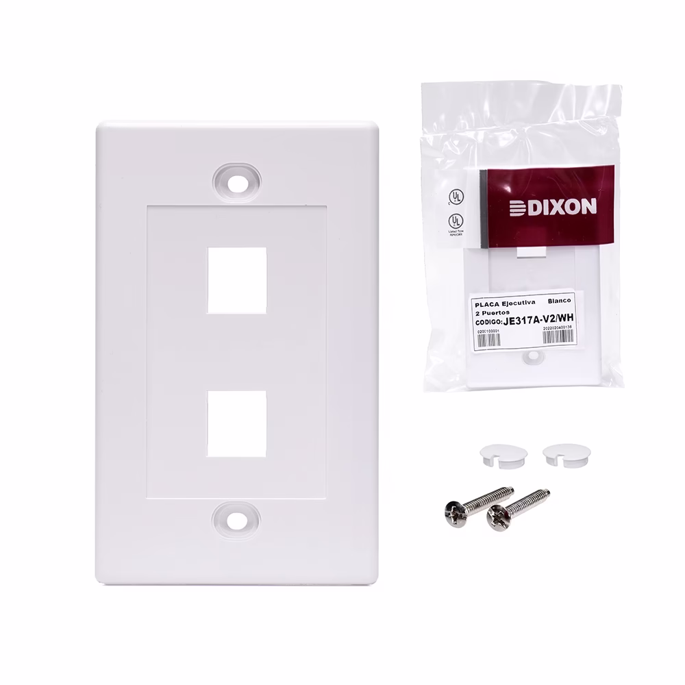 Placa de Pared Dixon JEA V WH Elegancia y Solución Completa para tus Conexiones Placa de Pared de  Puertos Ejecutiva Dixon JEA V WH