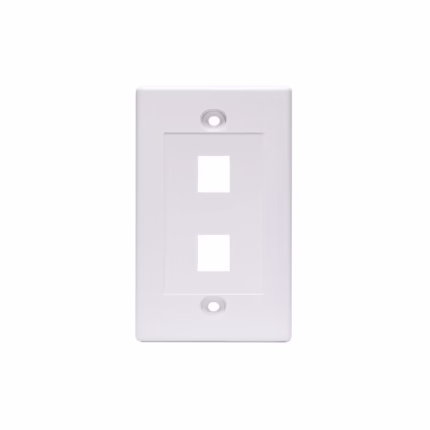 Placa de Pared Dixon JE317A-V2-WH: Elegancia y Solución Completa para tus Conexiones Placa de Pared de 2 Puertos Ejecutiva Dixon JE317A-V2-WH