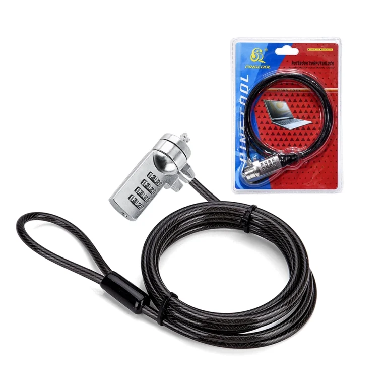 Cable de Seguridad para Laptop con Clave GP-250-C-180CM ¡Protege tu laptop con un Cable de Seguridad American NET!, con Clave de 4 Dígitos reforzado con silicona y de 1.8 metros GP-250(C)1.8m