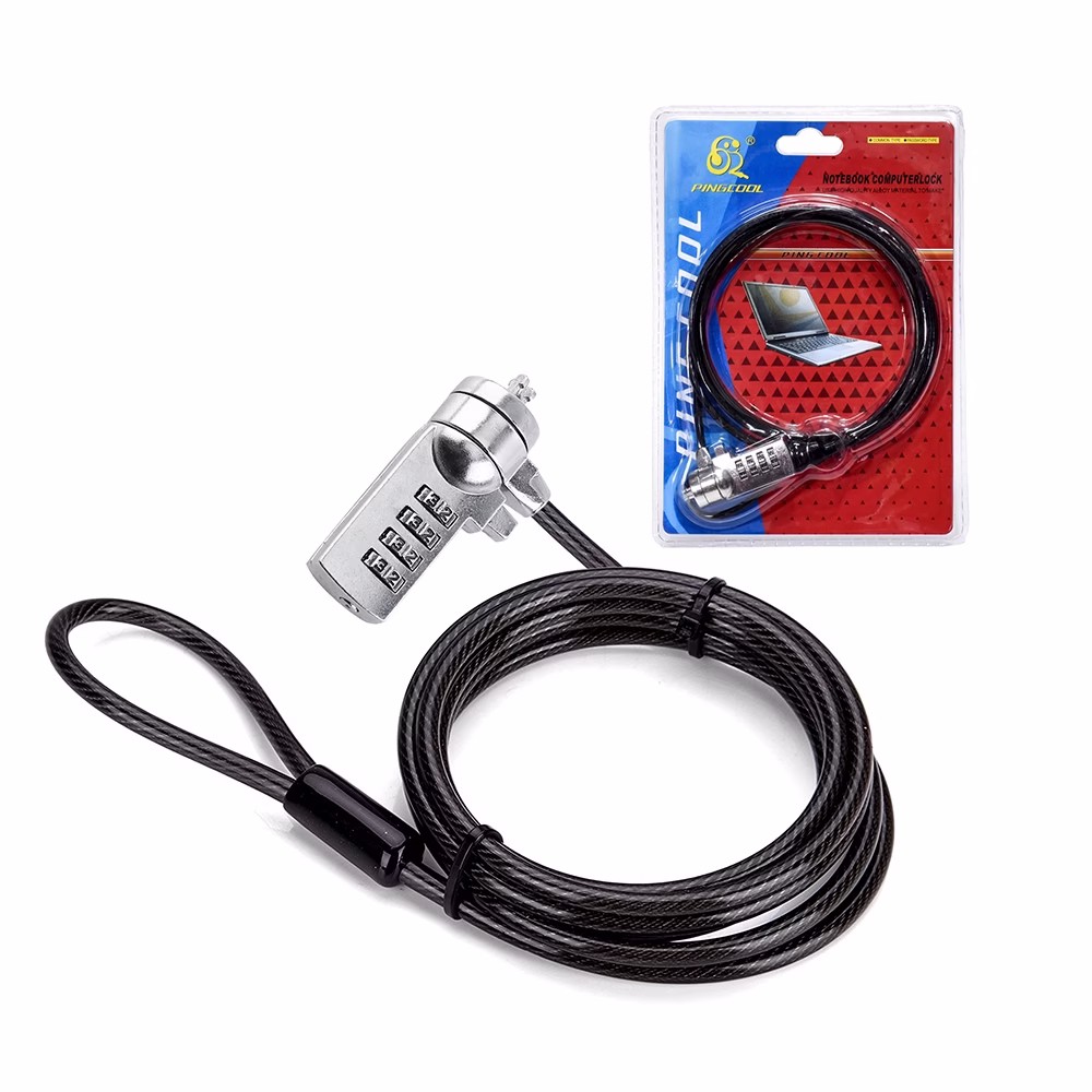 Cable de Seguridad para Laptop con Clave GP  C CM Protege tu laptop con un Cable de Seguridad American NET con Clave de  Dígitos reforzado con silicona y de  metros GP Cm