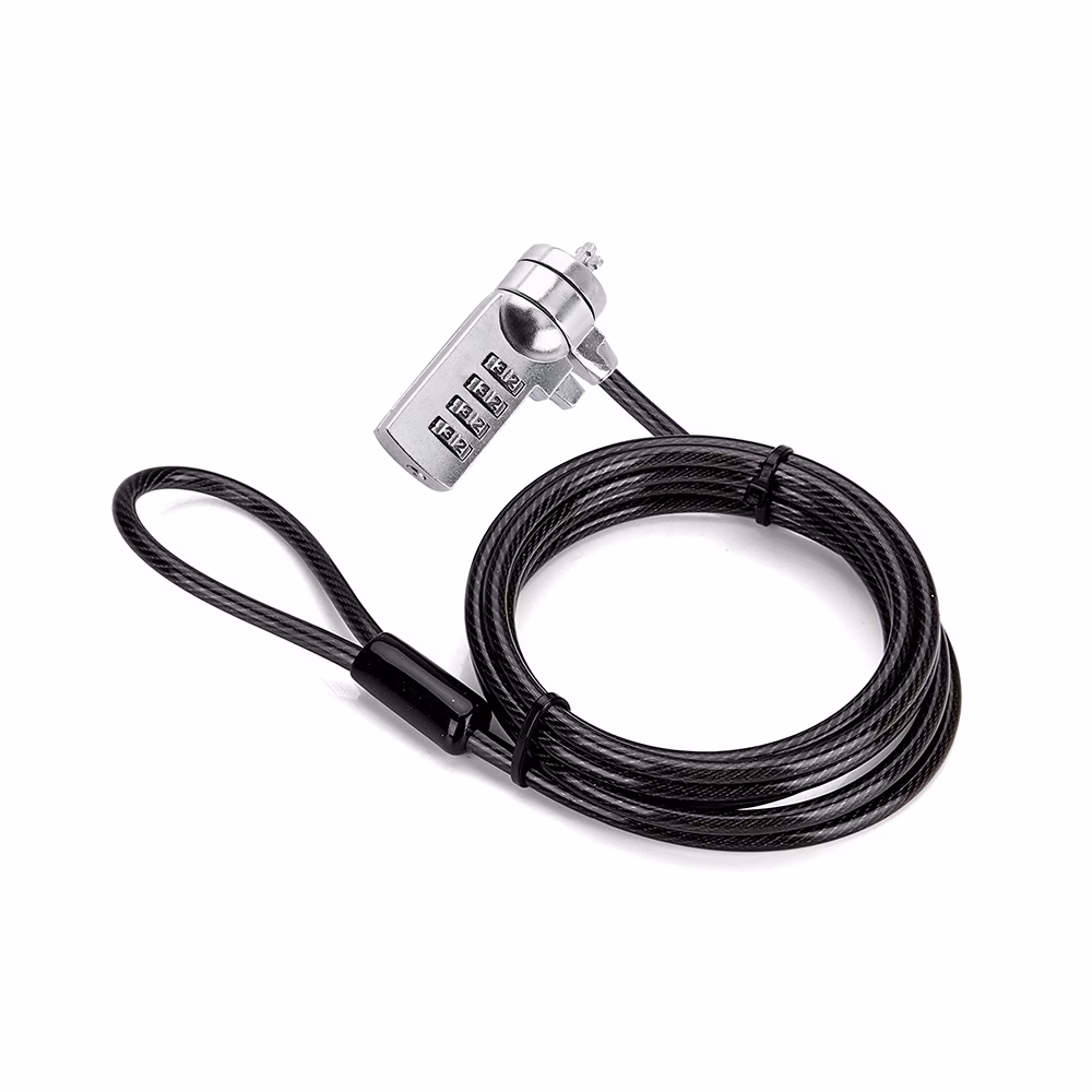 Cable de Seguridad para Laptop con Clave GP  C CM Protege tu laptop con un Cable de Seguridad American NET con Clave de  Dígitos reforzado con silicona y de  metros GP Cm