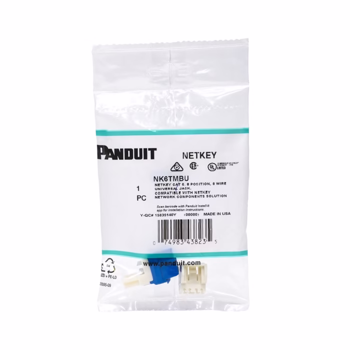 Jack cat Azul Panduit NKTMBU Mejora tu red con el Jack Cat Azul Panduit NKTMBU Netkey
