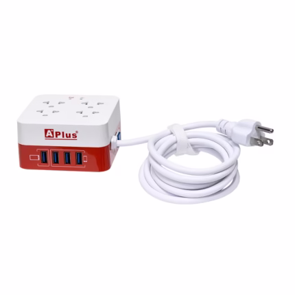 Supresor de Pico con 4 Tomas USB A+ Plus PlusExtend 9-10A-12M ¡Protege tus equipos y carga tus dispositivos con el PlusExtend 9-10A-12M!, Supresor de Pico con 4 Tomas Universales y 4 Puertos USB de 5V 2.4A, marca A+ Plus