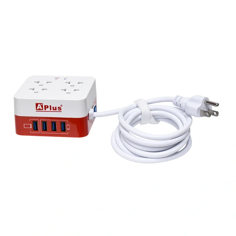 Supresor de Pico con 4 Tomas USB A+ Plus PlusExtend 9-10A-12M ¡Protege tus equipos y carga tus dispositivos con el PlusExtend 9-10A-12M!, Supresor de Pico con 4 Tomas Universales y 4 Puertos USB de 5V 2.4A, marca A+ Plus