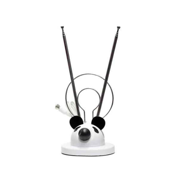 Antena Digital para TDT Konstar KT-245 Antena UHF VHF y FM para TV Digital: Disfruta de una señal nítida y estable, Antena Decorativa tipo Panda para Televisión Digital 