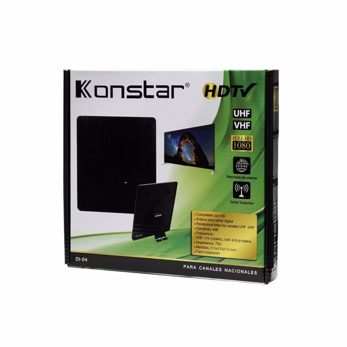 Antena TDT Konstar DI  Antena Digital Terrestre Konstar DI  Recepción nítida de TDT e ISDBT en alta definición