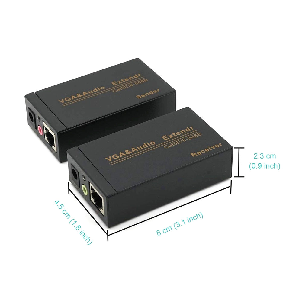 Extensor VGA y Audio por UTP Trautech PE-VE0037: Amplía la señal de tu monitor a grandes distancias Extender VGA por UTP 100MT Trautech PE-VE0037