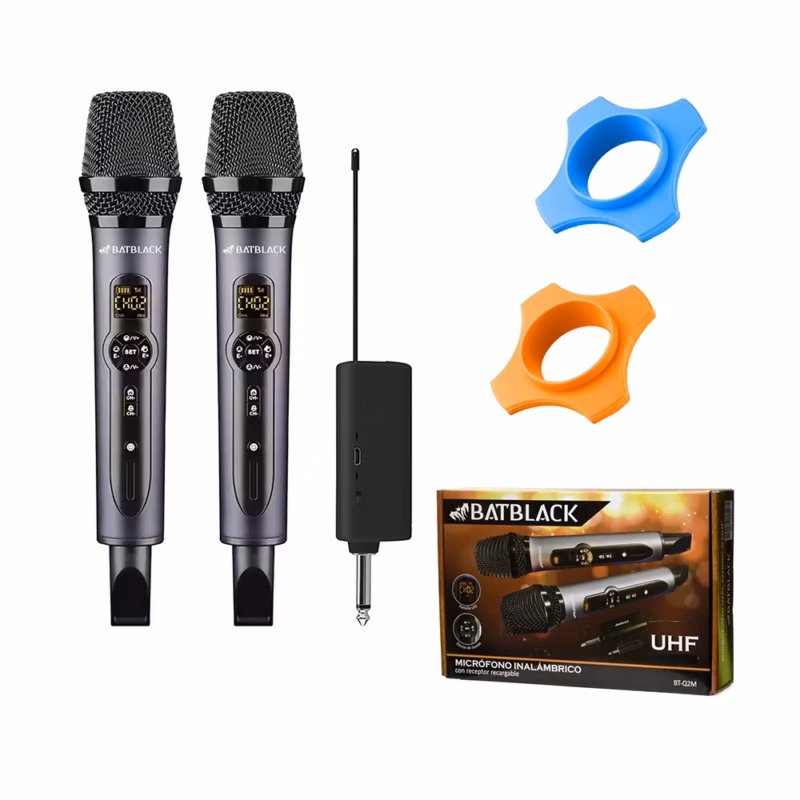 Micrófono Inalámbrico Doble UHF BatBlack BT QM