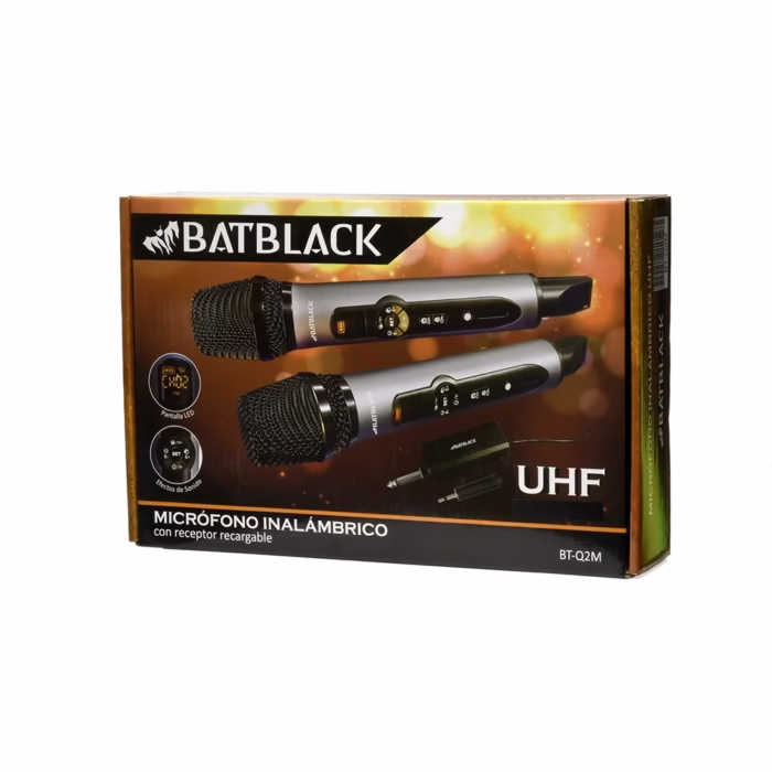 Micrófono Inalámbrico Doble UHF BatBlack BT QM Eleva tus presentaciones con sonido profesional y versatilidad