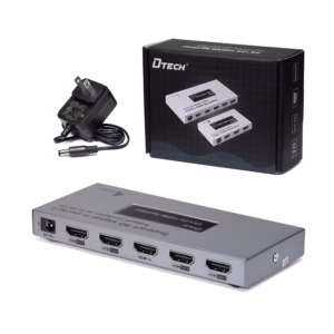 Splitter HDMI 1x4 4K Dtech DT-7144A: Multiplica tu contenido en 4 pantallas con calidad excepcional, GP-DT7144A