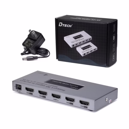 Splitter HDMI 1x4 4K Dtech DT-7144A: Multiplica tu contenido en 4 pantallas con calidad excepcional, GP-DT7144A