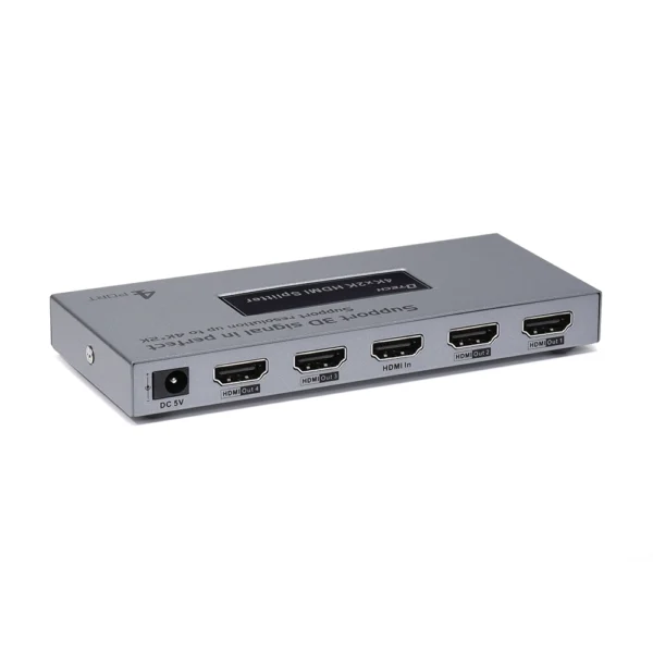 Splitter HDMI 1x4 4K Dtech DT-7144A: Multiplica tu contenido en 4 pantallas con calidad excepcional, GP-DT7144A