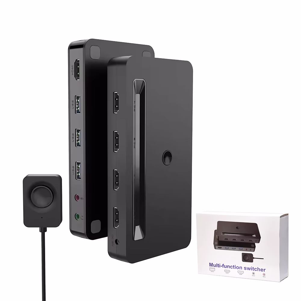 Switch KVM HDMI x con Audio LD KVMP Selector KVM HDMI K Controla múltiples dispositivos con un solo teclado mouse y monitor