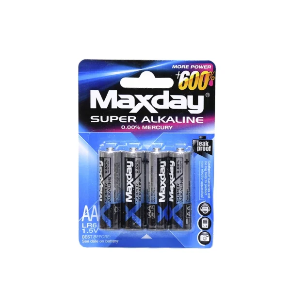 Pilas Alcalinas AA Maxday ZZ-MD-1004 (Blister de 4) | Energía Confiable y Duradera
