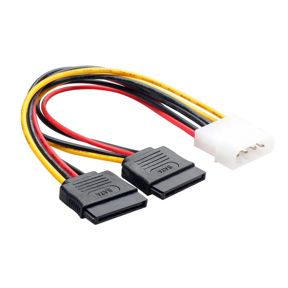 Cable de Poder Molex a 2 SATA 15 Pines ADP-207: Solución de Alimentación para Tus Unidades SATA