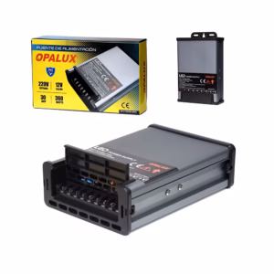 Fuente Switching Vertical 12V 30A IP65 Opalux OP-F12V30A-IP65 | Resistente al Agua y Polvo