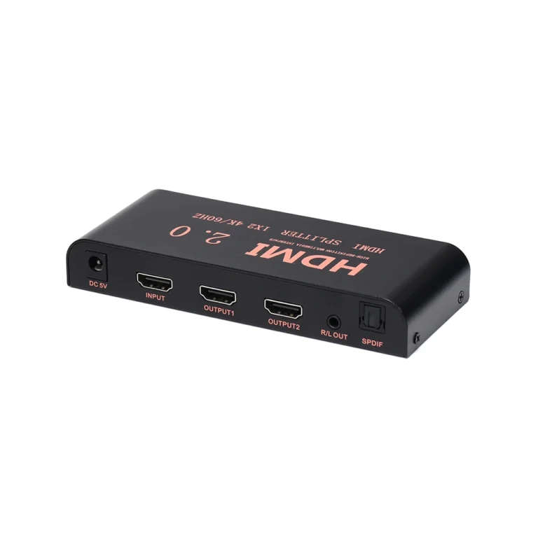 Splitter HDMI 1x2 4K SM-F7846 | Extractor de Audio | Toslink | MiniPlug 3.5mm | Duplica Tu Señal HDMI con Audio | Ideal para Cine en Casa