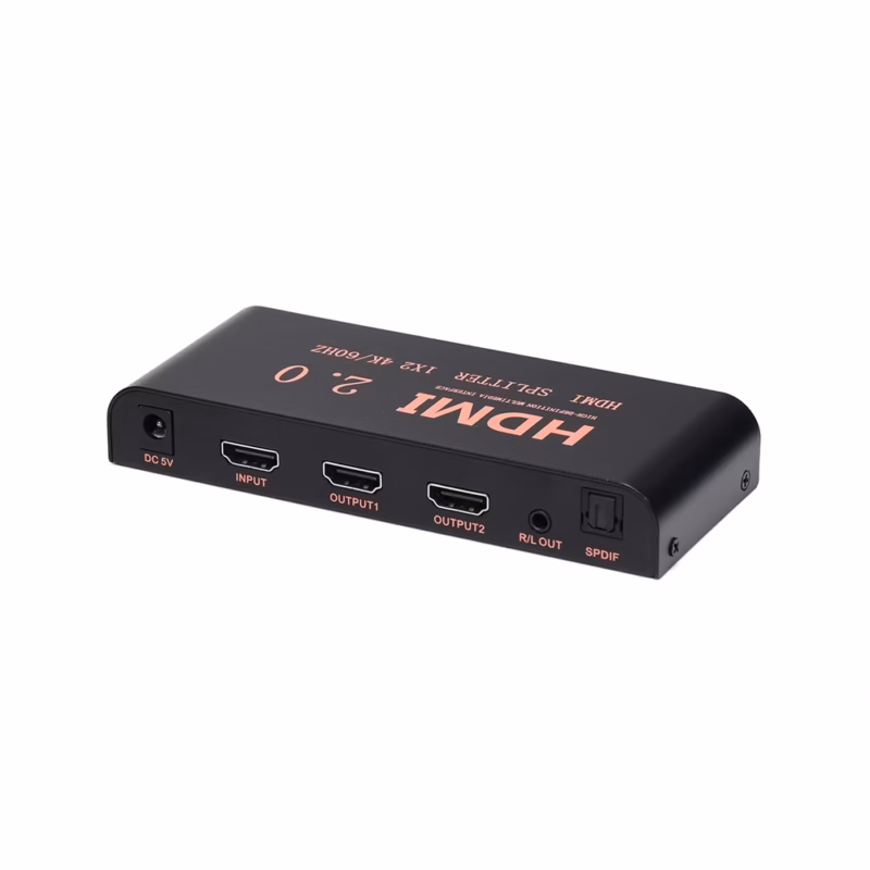 Splitter HDMI × K SM F | Incluye Extractor de Audio SPDIF y Jack mm